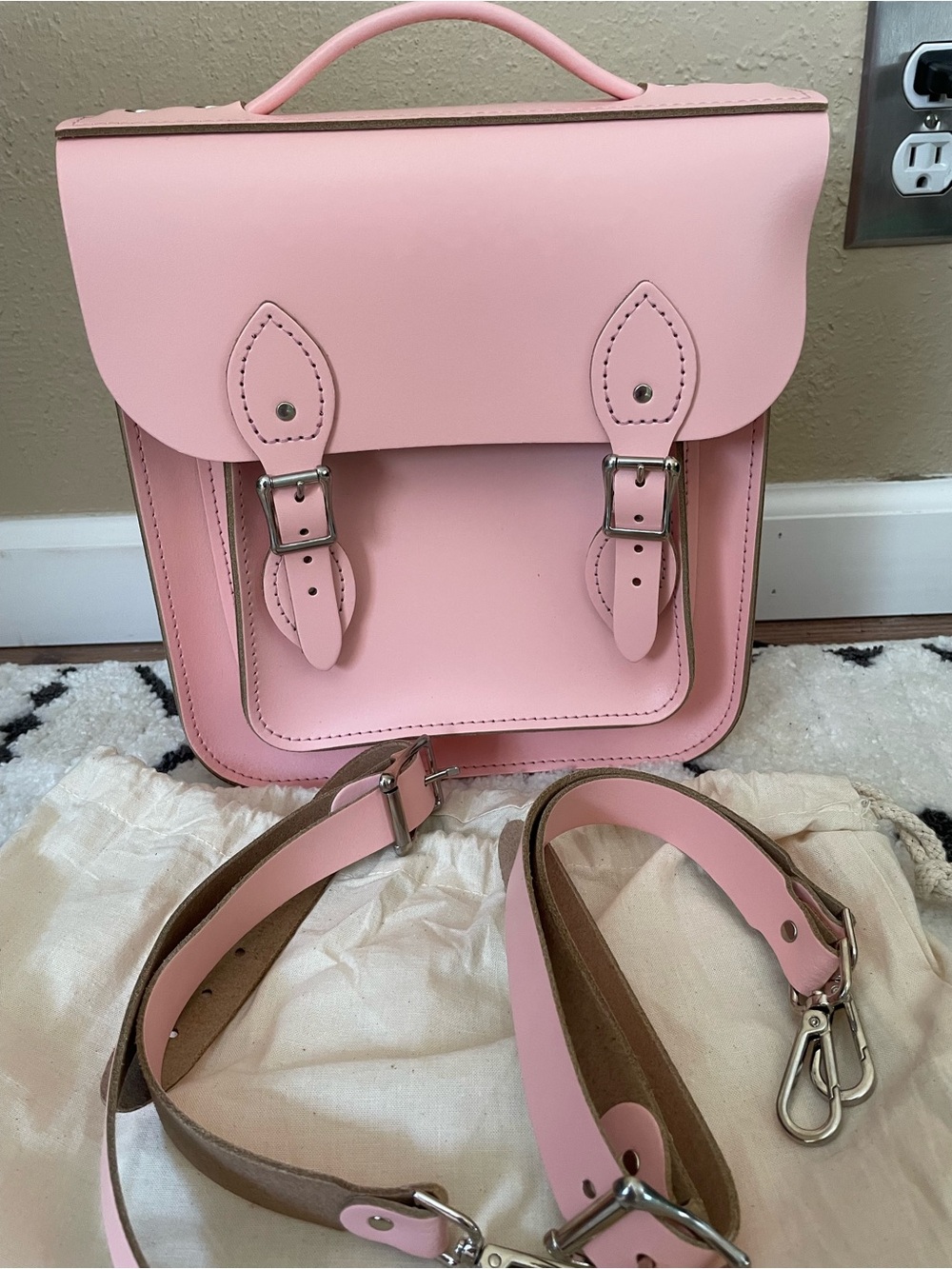 The Leather Satchel Company Small Pink Portrait Backpack